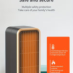 500W Portable Ceramic Electric Space Heater, Quiet, Square Shape, Tip-over Protection - 110-130V US Plug, No Energy Efficiency Rating, for Bedroom, Living Room, Office