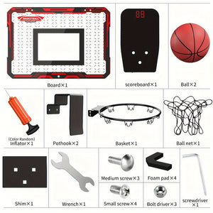 Indoor Basketball Hoop For Kids - Mini Basketball Hoop With 2 Balls -  For Boys & Girls - Suitable for Indoor Play - Perfect Gift for Kids