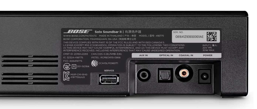 📺 Bose Solo Soundbar Series II