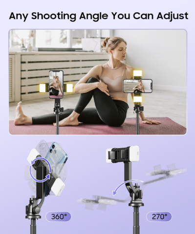 Trípode 53’’ Selfie Stick con Luz – ACKIMA