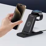 HATALKIN 3 en 1 Estación de Carga Inalámbrica Rápido Compatible para Apple Múltiple Productos para Apple Watch Ultra 8 7 SE 6 5 4 3 para AirPods Pro/2 para iPhone 14 13 12 11 Pro MAX/X/XS/XR 8 Negro