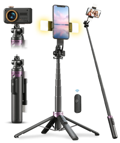 Trípode 53’’ Selfie Stick con Luz – ACKIMA