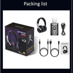 Tv Bluetooth Headphones Wireless Headphon with Mic USB Adaptor Headset Noise Canceling Stereo Foldable Bass for TV Earphone