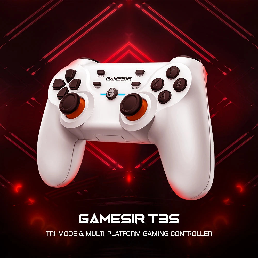 GameSir T3s White Bluetooth Wireless Gamepad Switch Game Controller for Nintendo Switch Android Smartphone Apple iPhone and PC