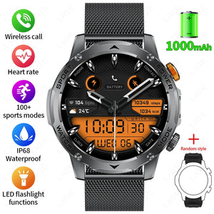 LIGE 1000 mAh Smart Watch 1.7 Inch Screen Bluetooth Call Voice Assistant Watch Sports Fitness IP68 Waterproof Smartwatch For Men