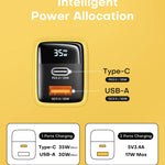 ASOMETECH 35W GaN Charger LED Display QC3.0 30W 25W PD PPS Quick Charge USB Type C Charger For iPhone 14 Pro Samsung S23 Xiaomi