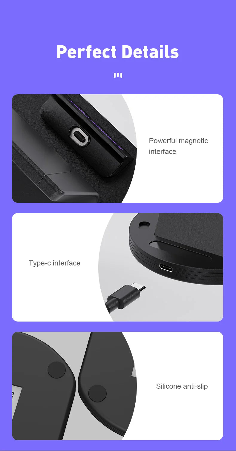 240W PD3.1 Magnetic Charging Dock for Xiaomi Redmi Huawei Samsung Super Quick Wireless Charger Stand Holder