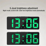 LED Digital Alarm Clock Voice-activated Mirror Double Alarm Clock Bedside Clock Temperature Snooze Electronic Watch Date Display