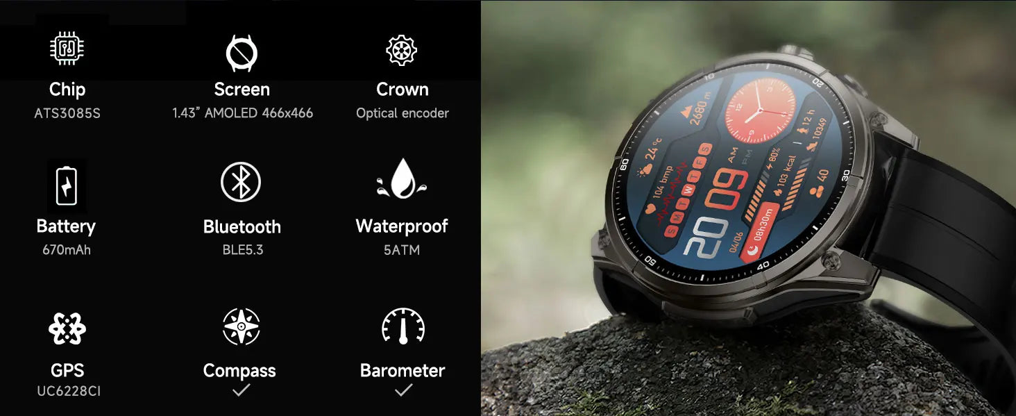 New For Huawei Ultra Hot sale GPS SmartWatch Men AMOLED HD Precise GPS Compass BT Call Health Monitor 5ATM Waterproof SWIM Watch