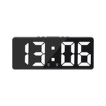 LED Digital Alarm Clock Voice-activated Mirror Double Alarm Clock Bedside Clock Temperature Snooze Electronic Watch Date Display
