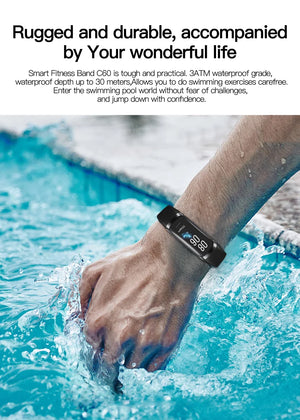 C60 Smart Bracelet Amoled Screen Heart Rate Blood Fitness Tracker SmartBand For Women Men Fashion Sport Smartwatch