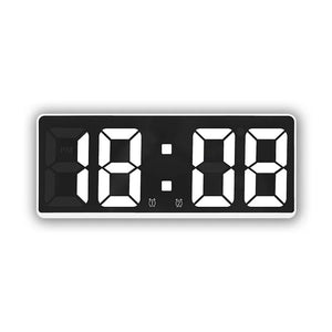 LED Digital Alarm Clock Voice-activated Mirror Double Alarm Clock Bedside Clock Temperature Snooze Electronic Watch Date Display