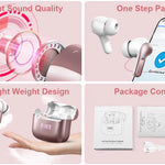 Wireless Earbuds, Bluetooth 5.3 Headphones Sports Headphones In Ear with 4 ENC Noise Cancelling Mic, 40H Playback , LED Display.