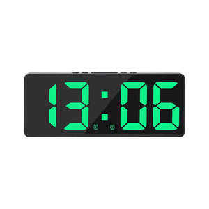 LED Digital Alarm Clock Voice-activated Mirror Double Alarm Clock Bedside Clock Temperature Snooze Electronic Watch Date Display