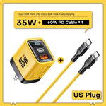 ASOMETECH 35W GaN Charger LED Display QC3.0 30W 25W PD PPS Quick Charge USB Type C Charger For iPhone 14 Pro Samsung S23 Xiaomi