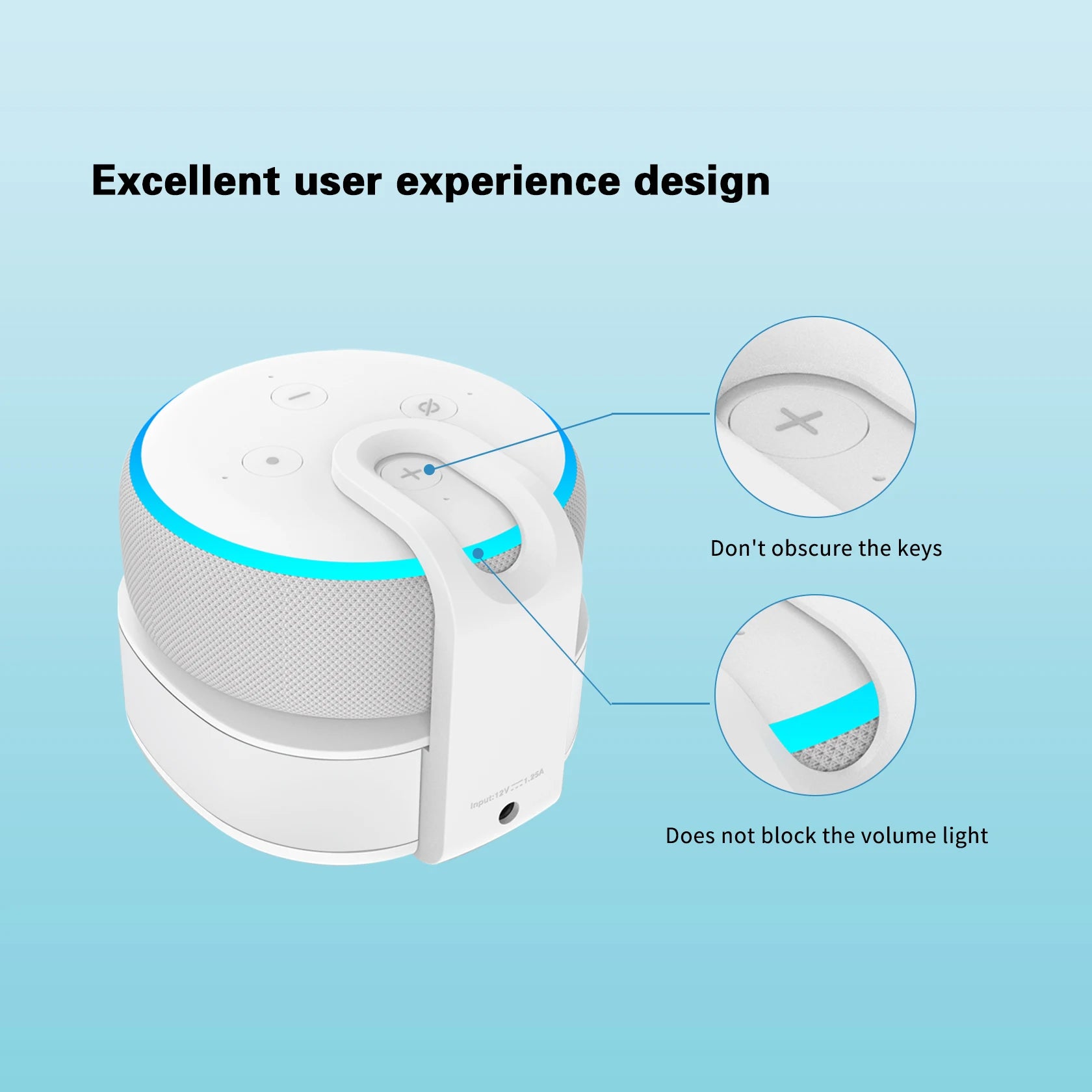 Fanxoo Echo Dot 3 rd Gen Power Battery Base Adapter For Alexa Speaker Docking Station Rechargeable Battery Power Bank Play 10H