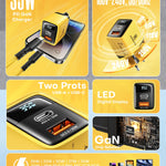 ASOMETECH 35W GaN Charger LED Display QC3.0 30W 25W PD PPS Quick Charge USB Type C Charger For iPhone 14 Pro Samsung S23 Xiaomi