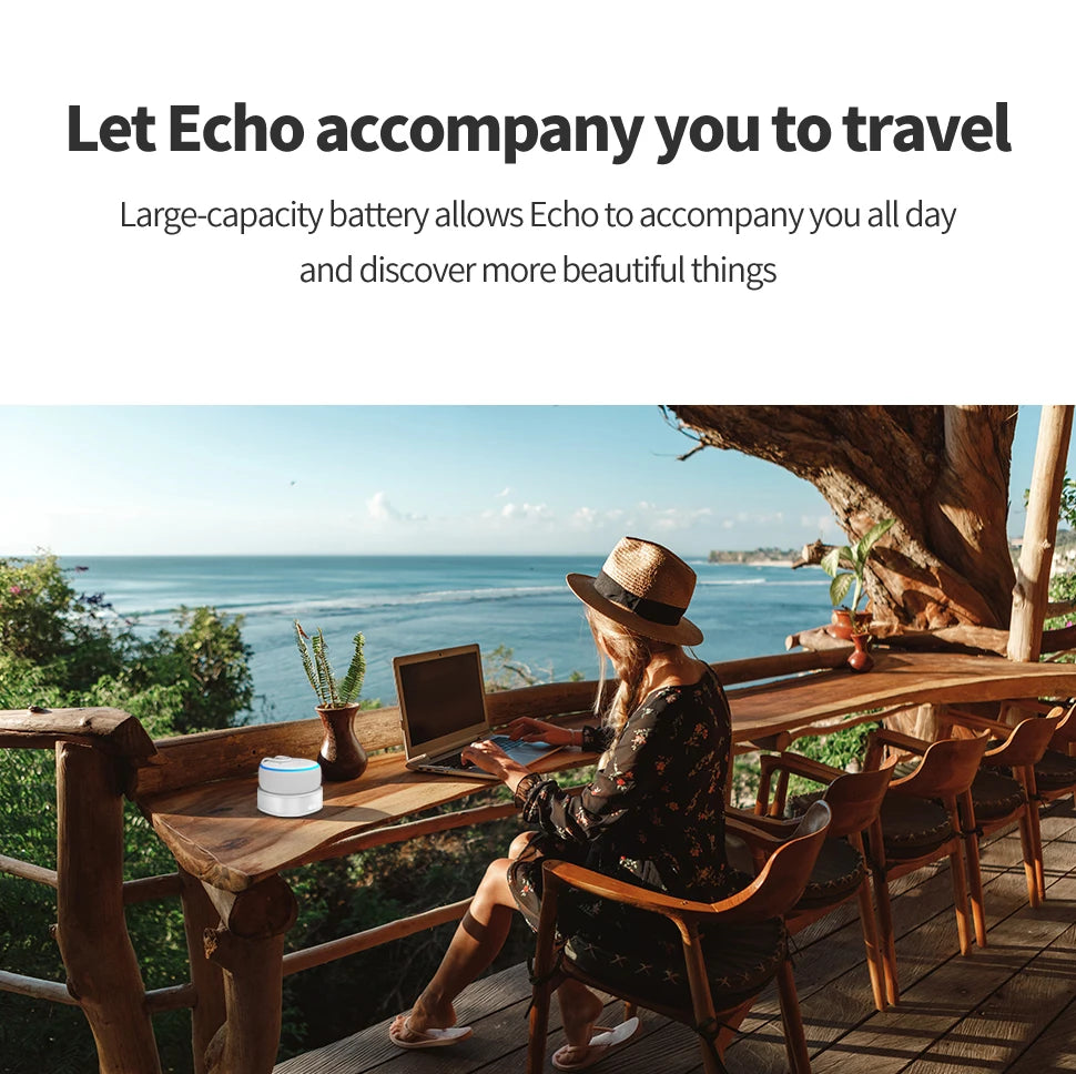 Fanxoo Echo Dot 3 rd Gen Power Battery Base Adapter For Alexa Speaker Docking Station Rechargeable Battery Power Bank Play 10H