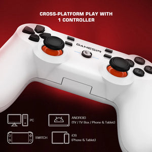 GameSir T3s White Bluetooth Wireless Gamepad Switch Game Controller for Nintendo Switch Android Smartphone Apple iPhone and PC