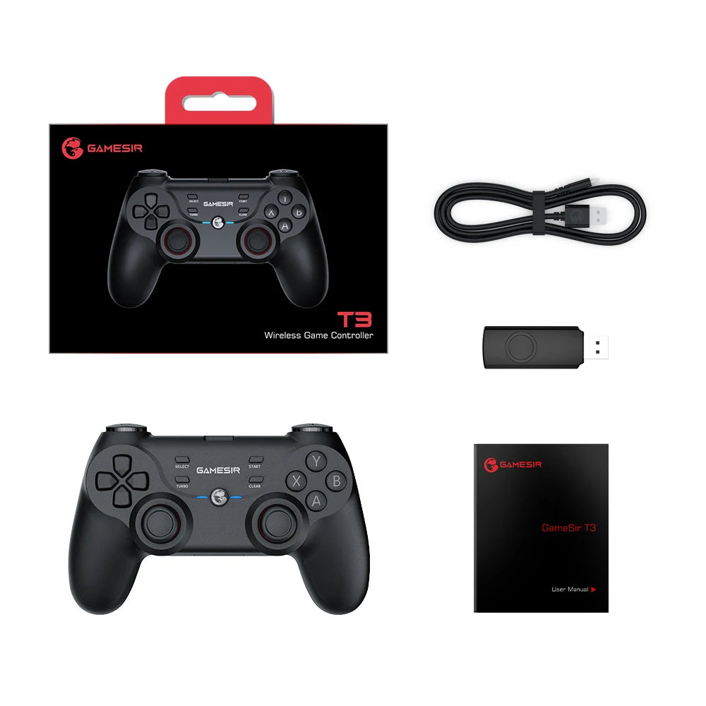 GameSir T3s White Bluetooth Wireless Gamepad Switch Game Controller for Nintendo Switch Android Smartphone Apple iPhone and PC