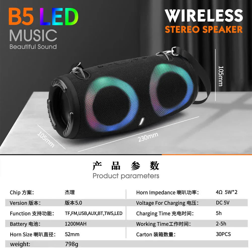 Carpbaba XTREME3R Portable Waterproof Power Bluetooth Speaker Wireless Subwoofer 360 Stereo Surround TWS FM Boom Box