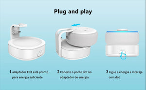 Fanxoo Echo Dot 3 rd Gen Power Battery Base Adapter For Alexa Speaker Docking Station Rechargeable Battery Power Bank Play 10H