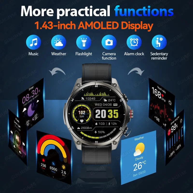 New For Huawei Ultra Hot sale GPS SmartWatch Men AMOLED HD Precise GPS Compass BT Call Health Monitor 5ATM Waterproof SWIM Watch