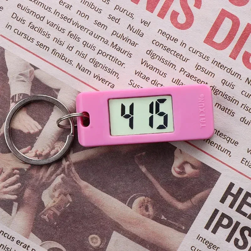 Electronic Clock Keychain Mini Electronic Neutral Student Elliptical Watch Digital Time Display Wall Clock Keychain  Led Clock