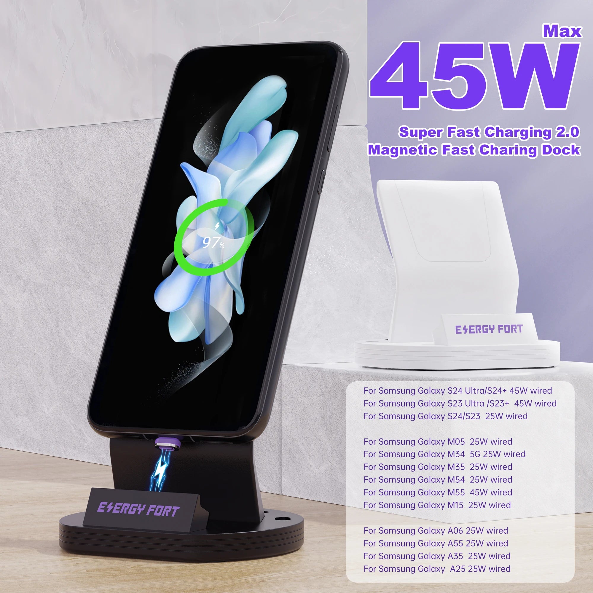 240W PD3.1 Magnetic Charging Dock for Xiaomi Redmi Huawei Samsung Super Quick Wireless Charger Stand Holder