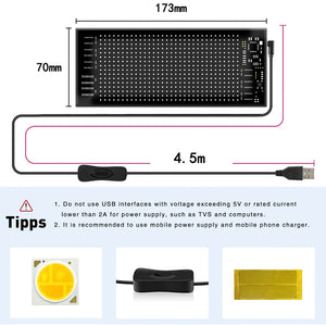 Car LED Matrix Pixel Panel DIY RGB Lighting Graffiti Scrolling Text Board Windshield Advertising Screen Bluetooth APP Control
