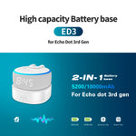 Fanxoo Echo Dot 3 rd Gen Power Battery Base Adapter For Alexa Speaker Docking Station Rechargeable Battery Power Bank Play 10H