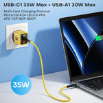ASOMETECH 35W GaN Charger LED Display QC3.0 30W 25W PD PPS Quick Charge USB Type C Charger For iPhone 14 Pro Samsung S23 Xiaomi