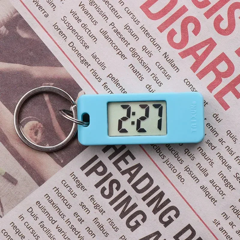 Electronic Clock Keychain Mini Electronic Neutral Student Elliptical Watch Digital Time Display Wall Clock Keychain  Led Clock