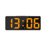 LED Digital Alarm Clock Voice-activated Mirror Double Alarm Clock Bedside Clock Temperature Snooze Electronic Watch Date Display