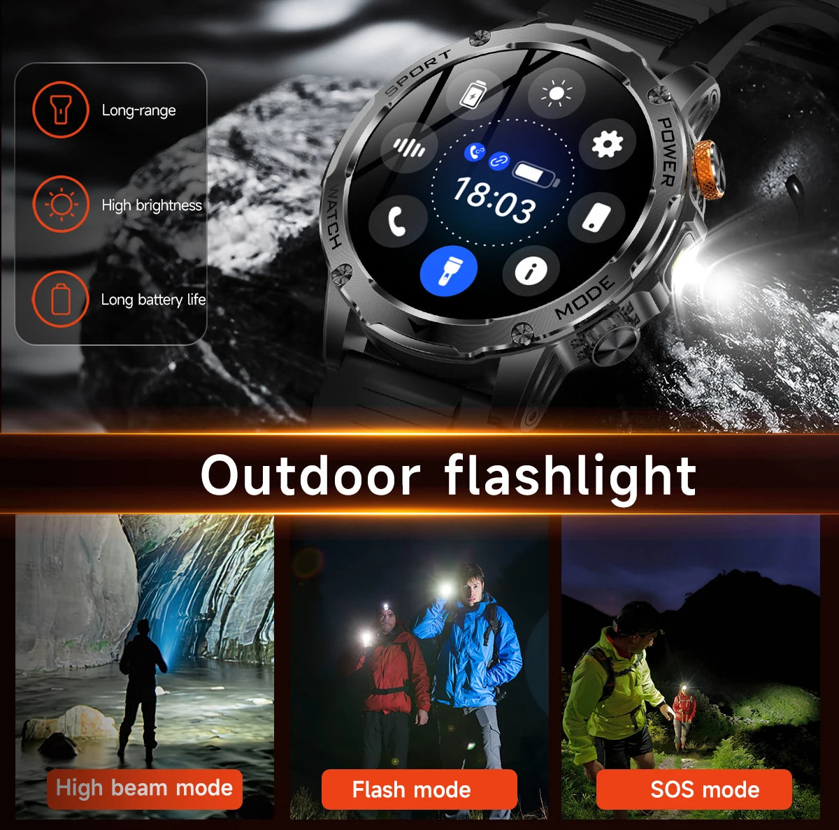 LIGE 1000 mAh Smart Watch 1.7 Inch Screen Bluetooth Call Voice Assistant Watch Sports Fitness IP68 Waterproof Smartwatch For Men