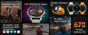 New For Huawei Ultra Hot sale GPS SmartWatch Men AMOLED HD Precise GPS Compass BT Call Health Monitor 5ATM Waterproof SWIM Watch
