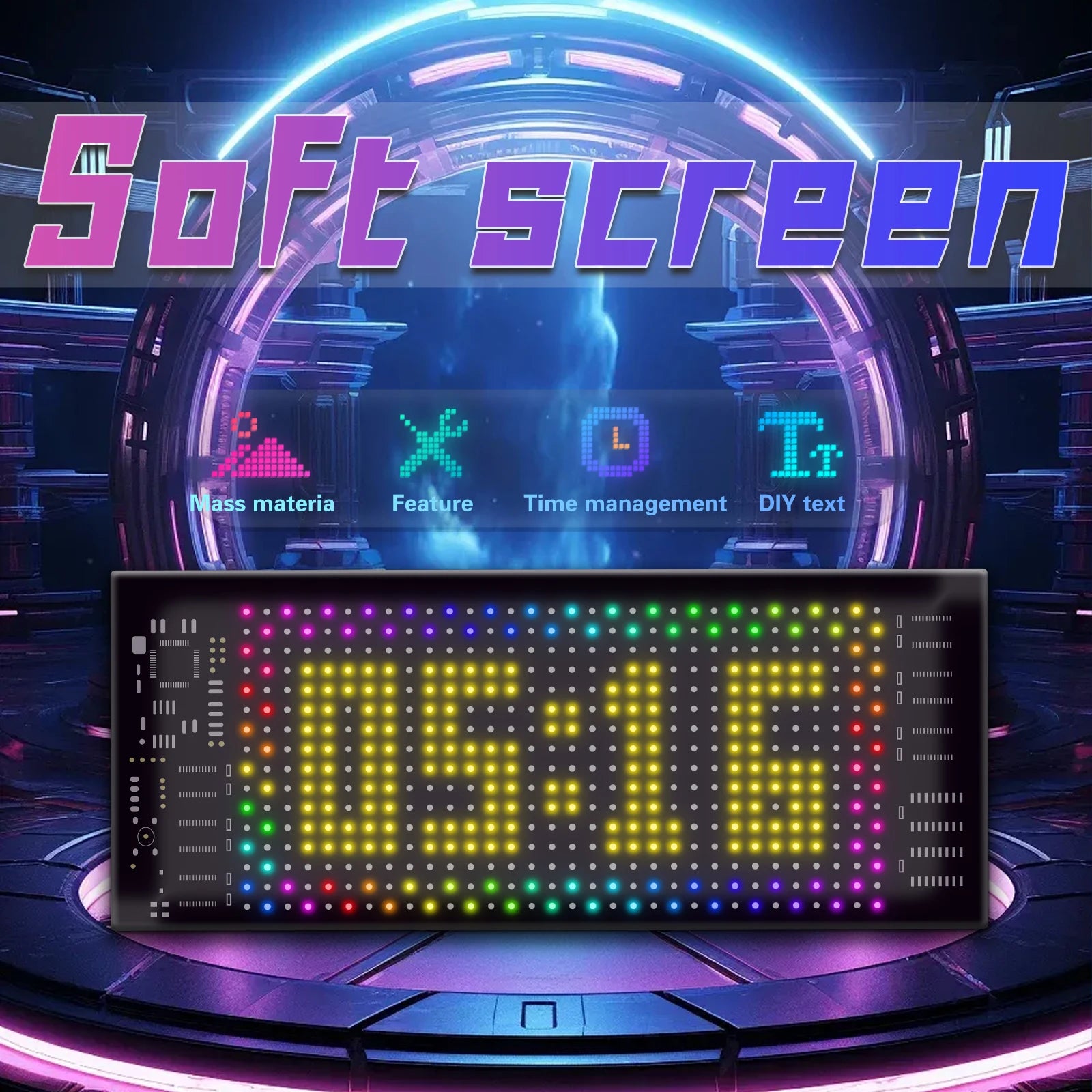 Car LED Matrix Pixel Panel DIY RGB Lighting Graffiti Scrolling Text Board Windshield Advertising Screen Bluetooth APP Control