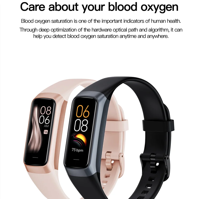 C60 Smart Bracelet Amoled Screen Heart Rate Blood Fitness Tracker SmartBand For Women Men Fashion Sport Smartwatch