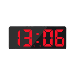 LED Digital Alarm Clock Voice-activated Mirror Double Alarm Clock Bedside Clock Temperature Snooze Electronic Watch Date Display