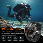 LIGE 1000 mAh Smart Watch 1.7 Inch Screen Bluetooth Call Voice Assistant Watch Sports Fitness IP68 Waterproof Smartwatch For Men