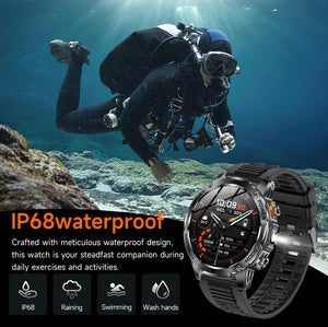 LIGE 1000 mAh Smart Watch 1.7 Inch Screen Bluetooth Call Voice Assistant Watch Sports Fitness IP68 Waterproof Smartwatch For Men