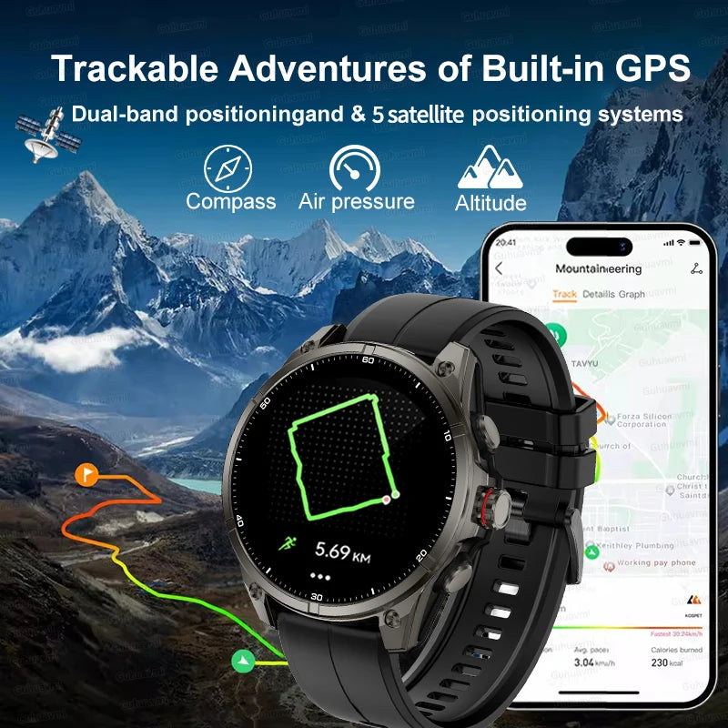New For Huawei Ultra Hot sale GPS SmartWatch Men AMOLED HD Precise GPS Compass BT Call Health Monitor 5ATM Waterproof SWIM Watch