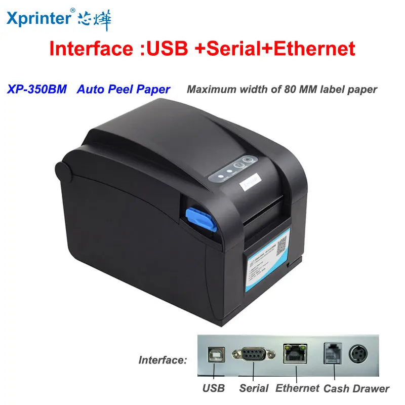 350BM Xprinter 3 INCH (80MM) Thermal Barcode Label printer Sticker Printer  QR Code Thermal printer Milk Tea Shop
