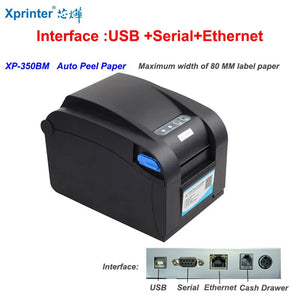 350BM Xprinter 3 INCH (80MM) Thermal Barcode Label printer Sticker Printer  QR Code Thermal printer Milk Tea Shop