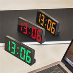 LED Digital Alarm Clock Voice-activated Mirror Double Alarm Clock Bedside Clock Temperature Snooze Electronic Watch Date Display