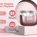 Wireless Earbuds, Bluetooth 5.3 Headphones Sports Headphones In Ear with 4 ENC Noise Cancelling Mic, 40H Playback , LED Display.