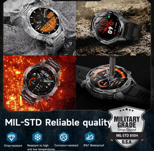LIGE 1000 mAh Smart Watch 1.7 Inch Screen Bluetooth Call Voice Assistant Watch Sports Fitness IP68 Waterproof Smartwatch For Men