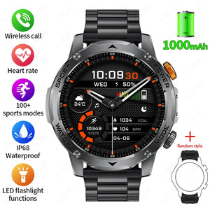 LIGE 1000 mAh Smart Watch 1.7 Inch Screen Bluetooth Call Voice Assistant Watch Sports Fitness IP68 Waterproof Smartwatch For Men