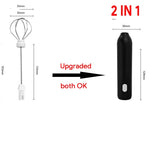 Wireless Milk Frother Electric Type-C Handheld Blender Stainless Steel Mini Coffee Maker Whisk Mixer For Coffee Cappuccino Cream
