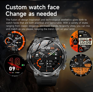 LIGE 1000 mAh Smart Watch 1.7 Inch Screen Bluetooth Call Voice Assistant Watch Sports Fitness IP68 Waterproof Smartwatch For Men